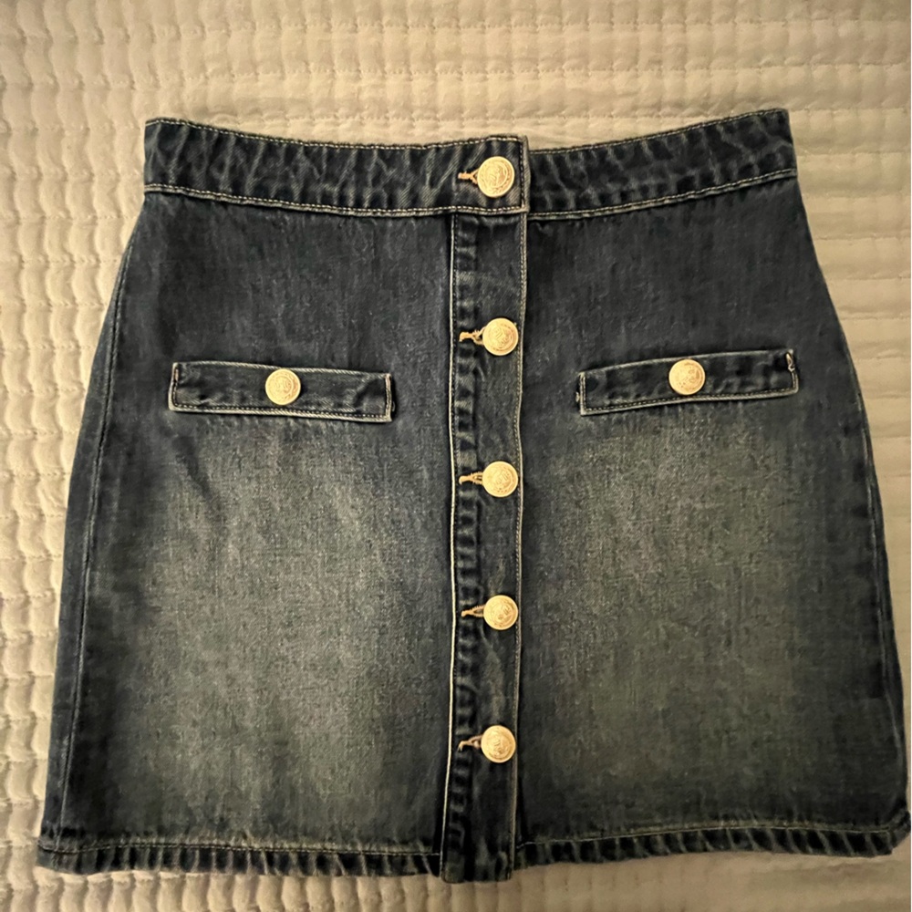 L'AGENCE Blue Denim Skirt